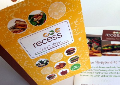 Recess Brochure and Menu Design